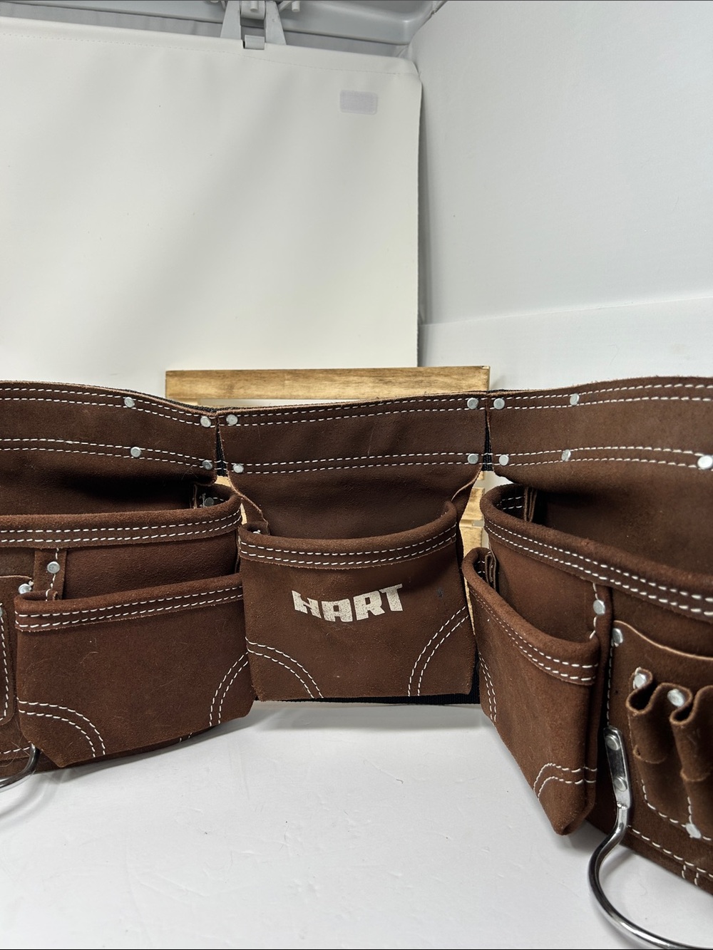 Brown Leather Tool Belt Pouch Set